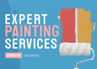 Painting Service Brush Postcard Design