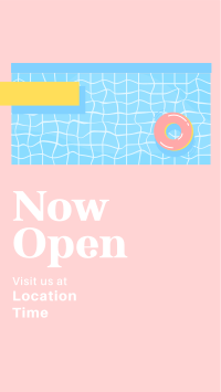 Open Now Pool Facebook Story Design