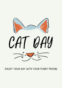 Cat Face Greeting Poster Image Preview
