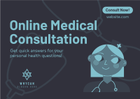 Online Medical Consultation Postcard Design
