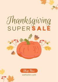 Thanksgiving Pumpkin Sale Poster Design