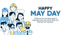Happy May Day Workers Facebook Event Cover Design