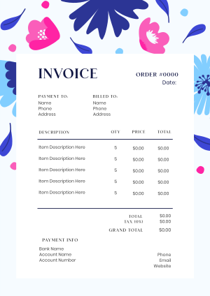 Dainty and Feminine Flowers Invoice Image Preview