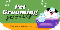 Dog Bath Grooming Twitter post Image Preview