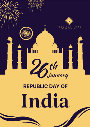 Taj Mahal Republic Day Of India  Flyer Image Preview