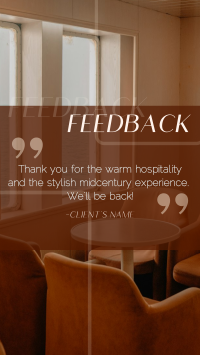 Minimalist Hotel Feedback Facebook Story Design
