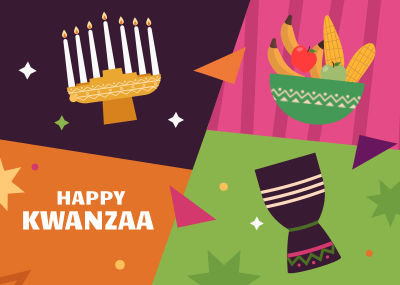 Multicolor Kwanzaa Postcard Image Preview