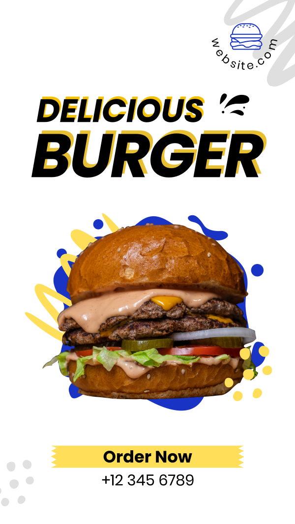 Delicious Burger Instagram Story Design Image Preview