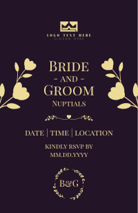 Simple Floral Nuptials Invitation Design