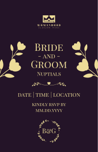 Simple Floral Nuptials Invitation Image Preview
