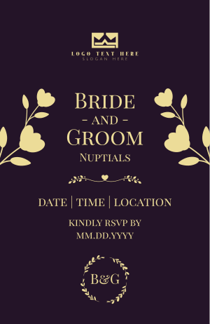 Simple Floral Nuptials Invitation Image Preview