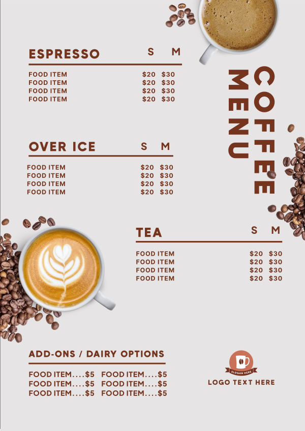 Coffee Shop Menu Design Image Preview