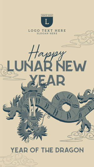 Lunar Year Chinese Dragon Facebook story Image Preview