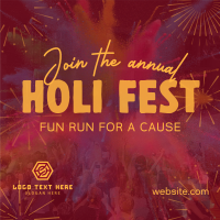 Holi Fest Fun Run Instagram Post Design