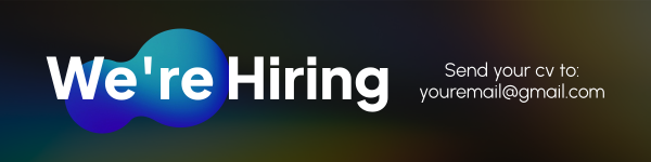 We're Hiring Holographic LinkedIn Banner Design Image Preview