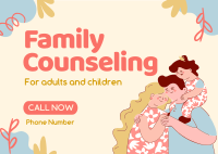 Quirky Family Counseling Service Postcard Design
