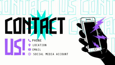 Quirky and Bold Contact Us Facebook event cover Image Preview