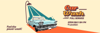 Retro Car Wash Twitter header (cover) Image Preview