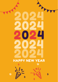 Playful New Year Greeting Poster Image Preview