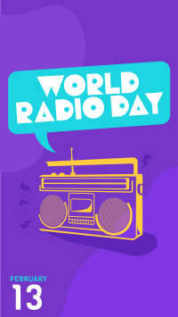 Retro Radio Day Facebook Story Design