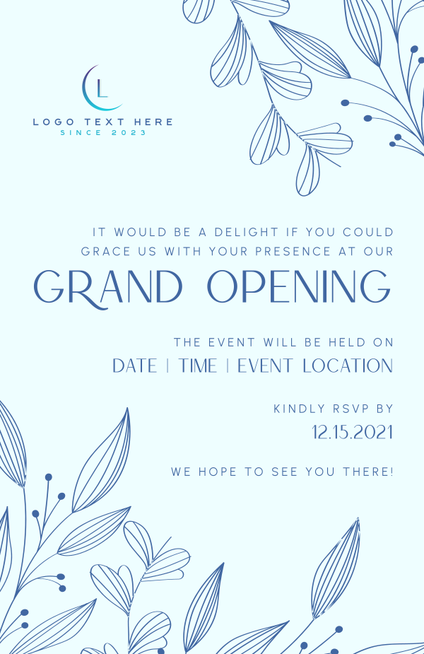 Floral Grand Opening Invitation Design Image Preview