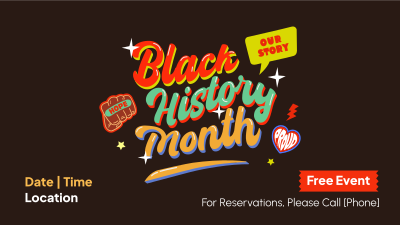 Multicolor Black History Month Facebook event cover Image Preview
