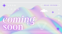 Holographic Coming Soon Facebook Event Cover Design