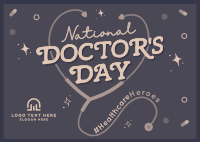 Quirky Doctors Day Postcard Design