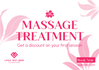 Massage Therapy Service Postcard Design
