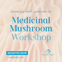 Minimal Medicinal Mushroom Workshop Instagram Post Design