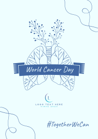 World Cancer Day Lungs Illustration Flyer Design