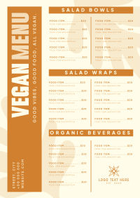 Trendy Salad Bar Menu Design