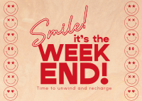 Smile Weekend Quote Postcard Image Preview