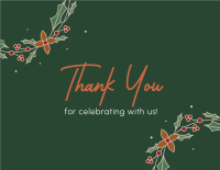 Christmas Decorations Thank You Card Design