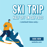 Let's Go Skiing! Instagram Post Design