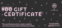 Quirky Letters and Shapes Gift Certificate Design