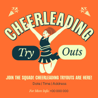 Cheerleading Tryouts Announcement Instagram Post Design