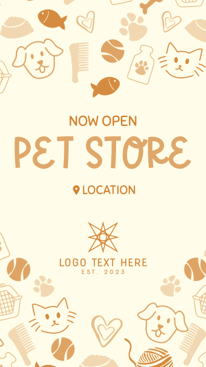 Pet Store Now Open Instagram story Image Preview