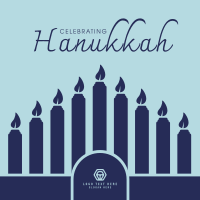 Celebrating Hanukkah Candles Instagram Post Design