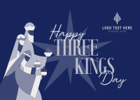 Happy Three Kings Postcard Image Preview