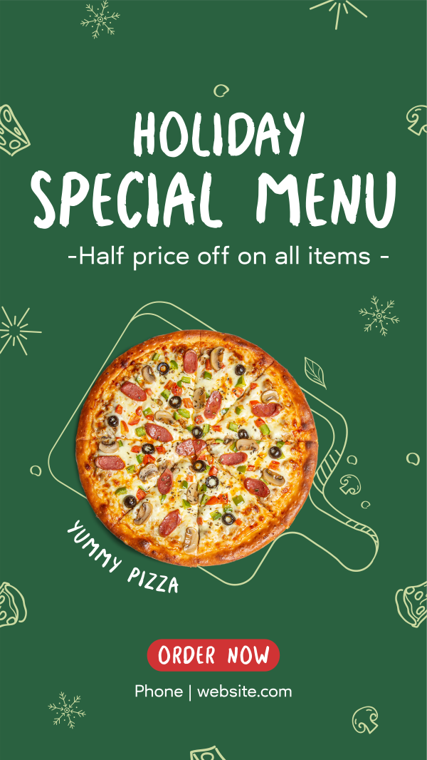 Holiday Pizza Special Instagram Story Design Image Preview