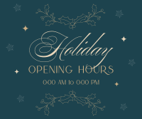 Elegant Holiday Opening Facebook Post Design