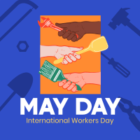 Hand in Hand on May Day Instagram Post Design