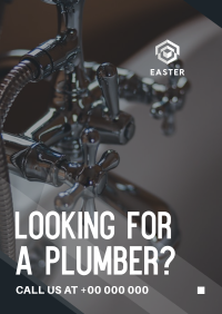 Modern Clean Plumbing Service Poster Design