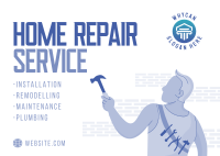 Home Repair Man Service Offer Postcard Image Preview