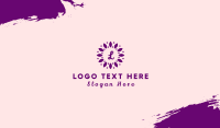Purple Leaves Lettermark Business Card Design