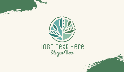 Leafy Branch Circle Business Card Image Preview