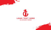 Red 1G Monogram Business Card Image Preview