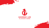 Red 1G Monogram Business Card Image Preview
