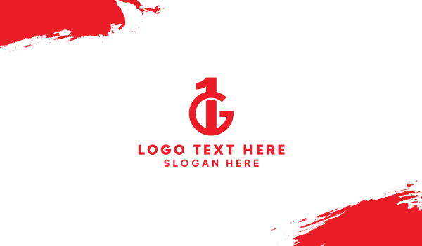 Red 1G Monogram Business Card Design Image Preview